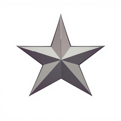 A gray, five-pointed star on a white background