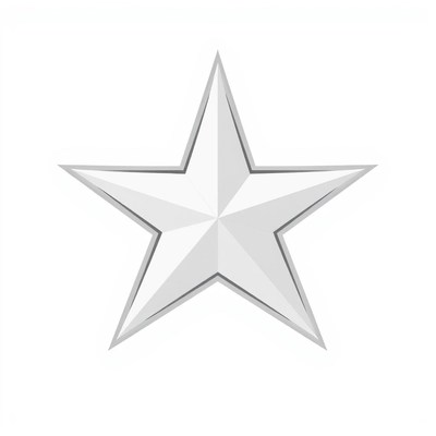 A silver star on a white background