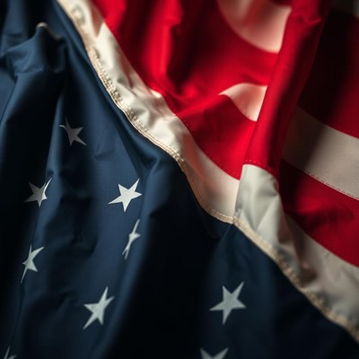 A close-up of an american flag