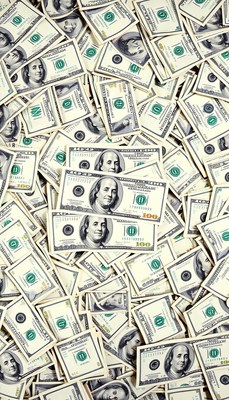 A pile of hundred dollar bills