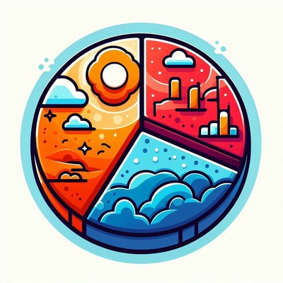 Colorful circle illustrating the four elements