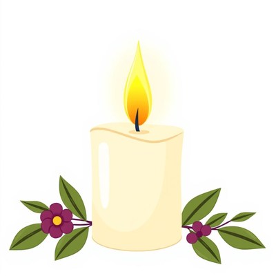 A single candle burns brightly