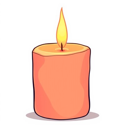 A single orange candle burns brightly