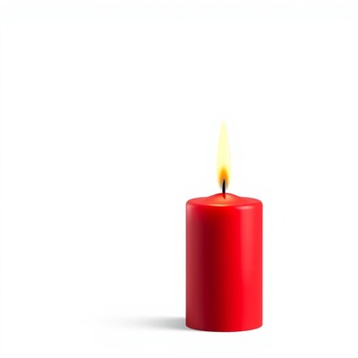A single red candle burns brightly