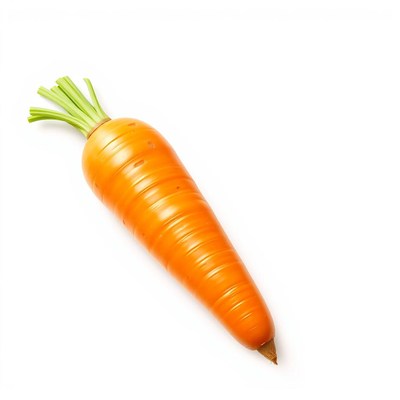 A single orange carrot isolated on a white background