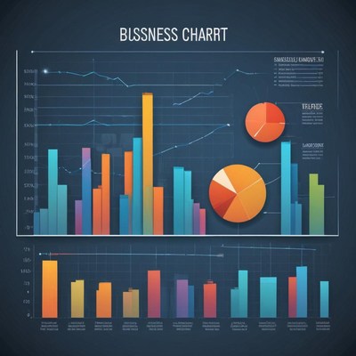 Business charts showing data about sales
