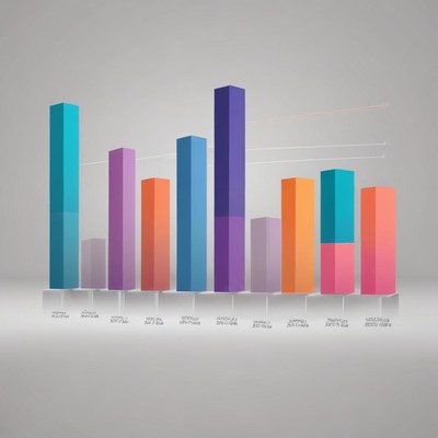 A colorful bar chart shows data