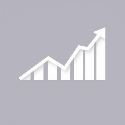 A white bar graph shows growth over time