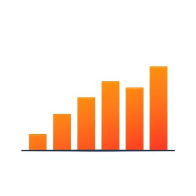 A simple orange bar chart with bars increasing in height