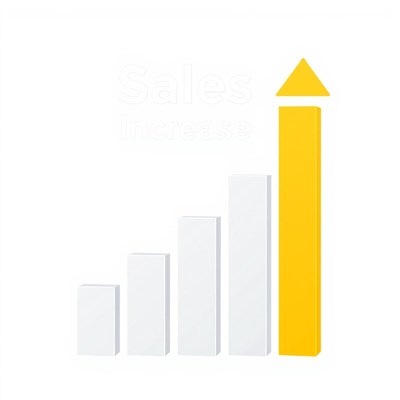 Sales increase shown with a bar graph