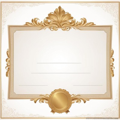 A blank certificate with a gold border