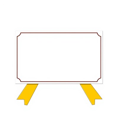 A blank certificate with yellow ribbons