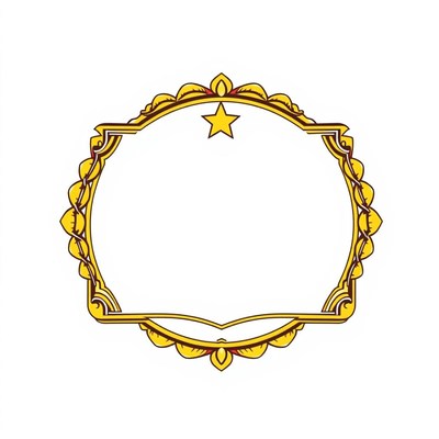 A gold frame with a star at the top