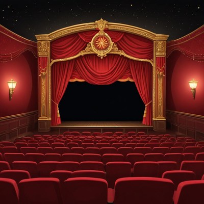 An empty theater awaits the audience