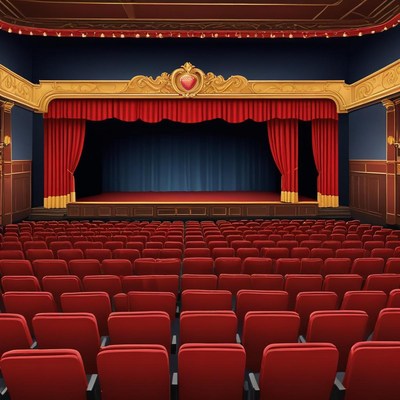 An empty theater awaits the audience