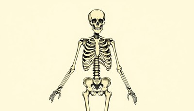 A detailed illustration of a human skeleton