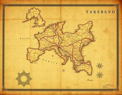 A vintage map of takeband