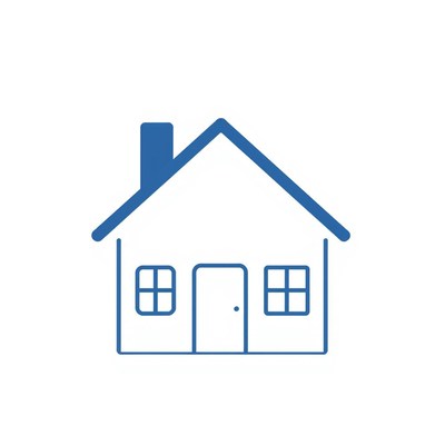 This is a simple blue house icon