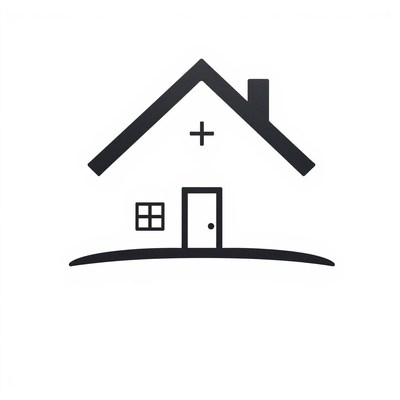A simple black and white house icon