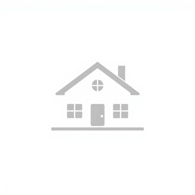A gray house icon on a white background