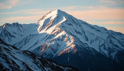 A snowy mountain peak in the caucasus mountains