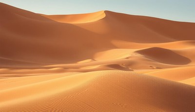 Sand dunes stretch across the sahara desert