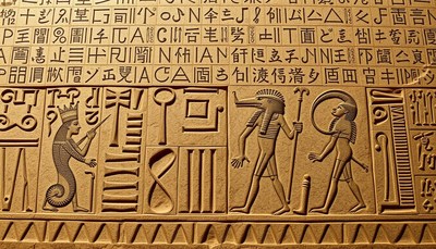 Ancient egyptian hieroglyphics on a wall