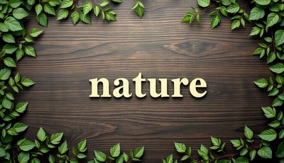 Nature on wood with green leaves