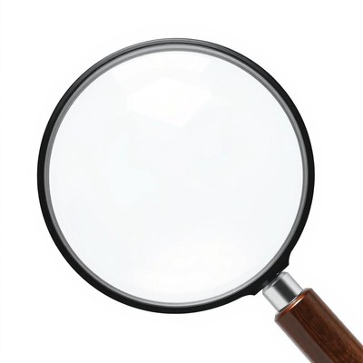 A magnifying glass with a brown handle