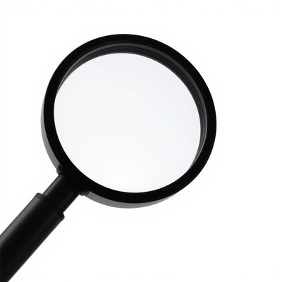 A magnifying glass with a black handle
