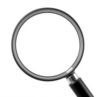 A magnifying glass isolated on a white background