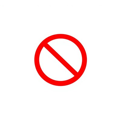 A red circle with a diagonal line through it