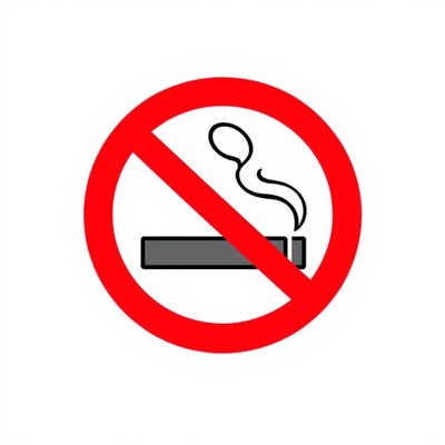 'no smoking sign: red circle with diagonal line.'