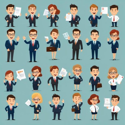 Happy businesspeople are holding papers