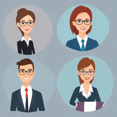 Four business professionals are smiling