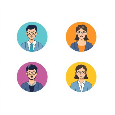 Four businesspeople are smiling in their profile pictures
