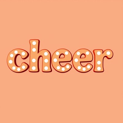 Cheer spelled out in 3d letters