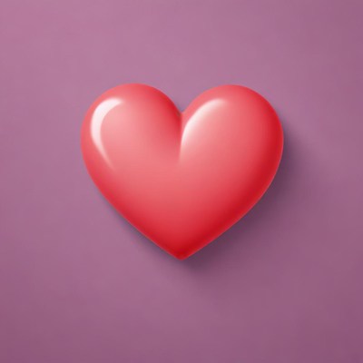 A red heart on a purple background
