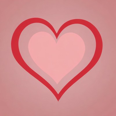 A pink and red heart on a pink background