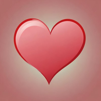 A pink heart on a red background