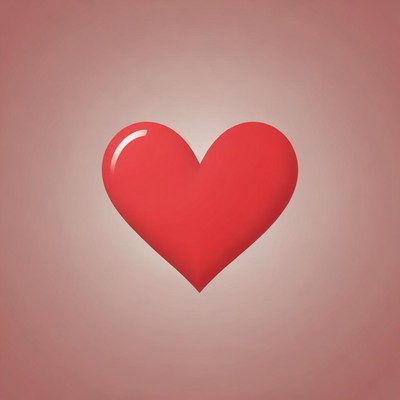 A red heart on a pink background