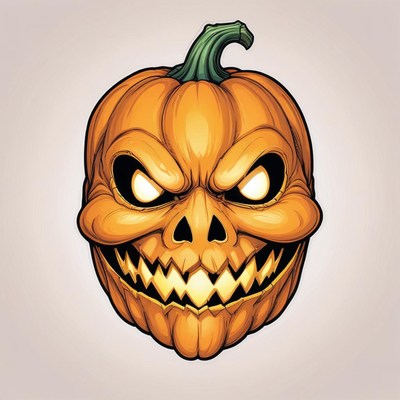 A scary jack-o'-lantern face