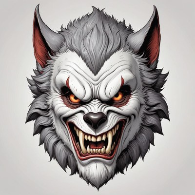 A werewolf bares its teeth