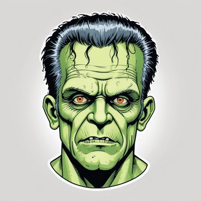 A green monster with red eyes