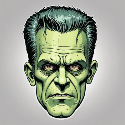 A green-skinned man with a serious expression