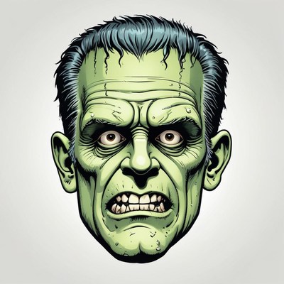 A green-skinned monster with a wide, angry mouth