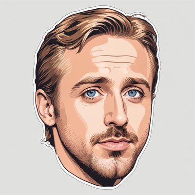 This is a digital illustration of ryan gosling