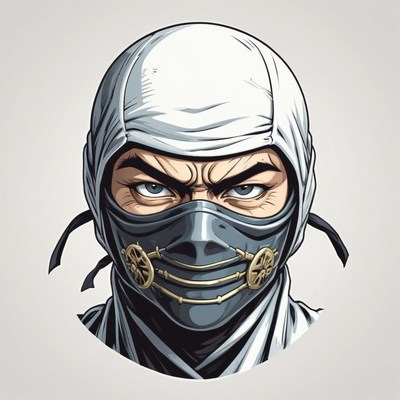 A close-up of a ninja's face
