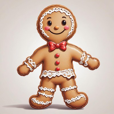 A gingerbread man smiles for the camera