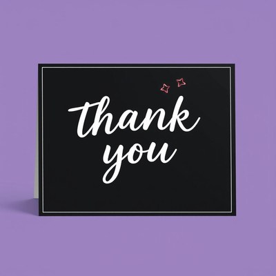 A simple thank you card with two stars